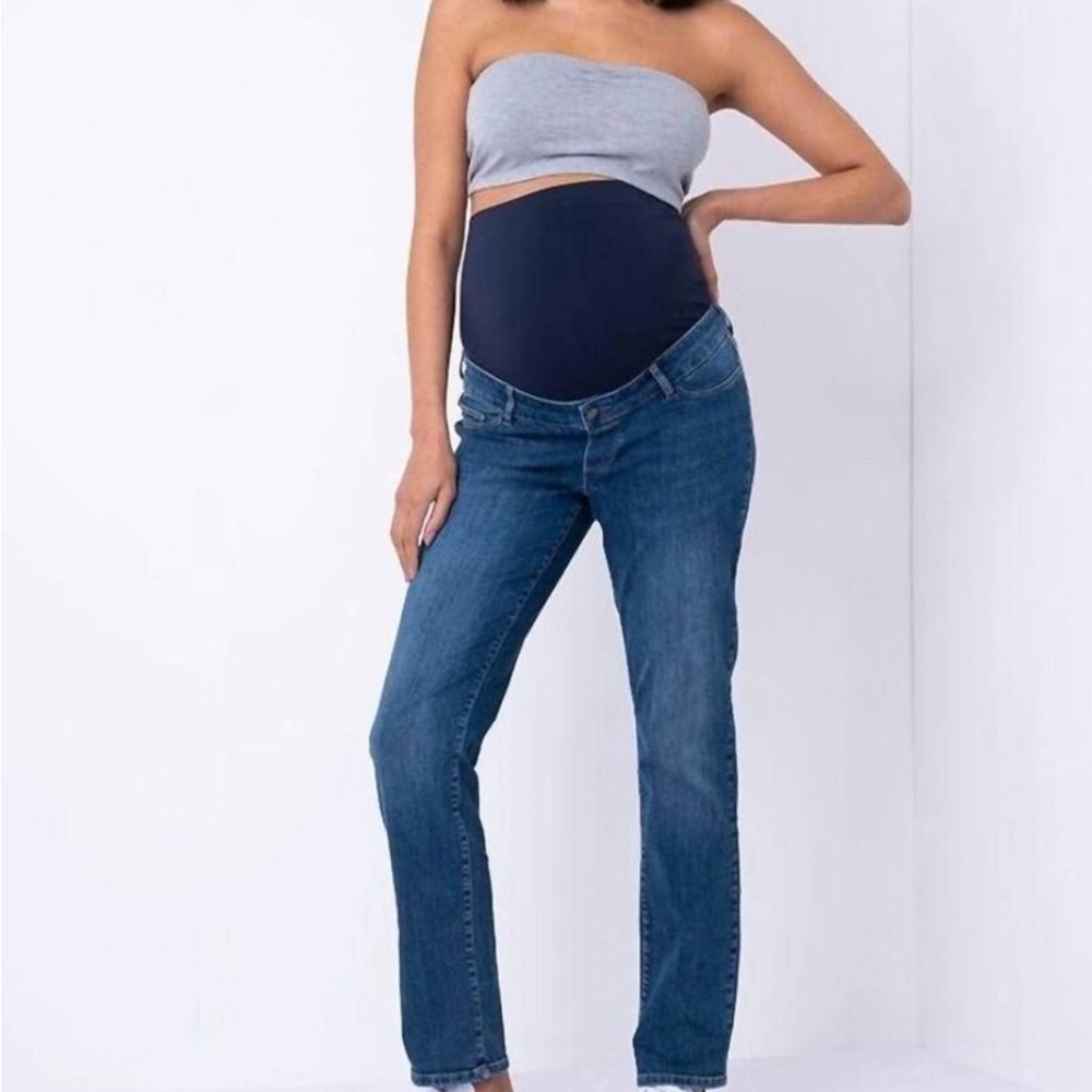 Seraphine Classic Blue Straight Leg Maternity Jeans